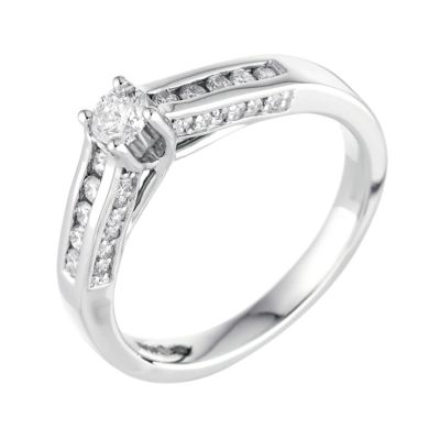 Platinum half carat diamond solitaire ring - Product number 6164331