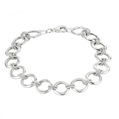 9ct White Gold 7.25" Circle Bracelet - Product number 6167411