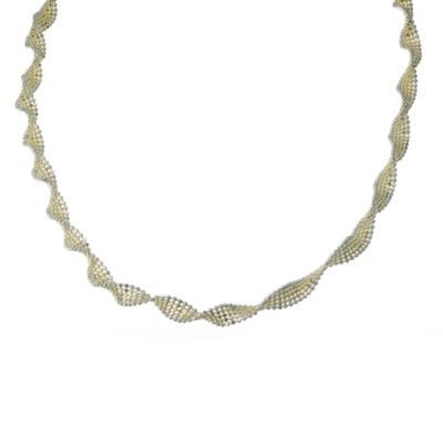 9ct two tone gold twist necklace