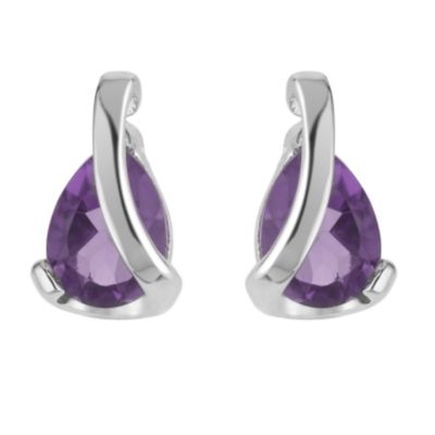 Unbranded 9ct white gold amethyst stud earrings