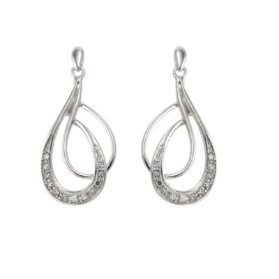 9ct white gold diamond drop pendants - Product number 6167594