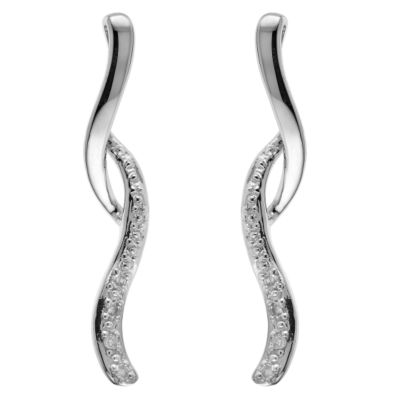 9ct white gold diamond drop earrings - Product number 6167691