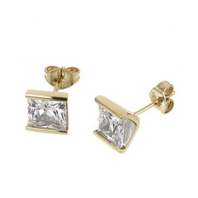9ct gold cubic zirconia stud earrings - Product number 6167837