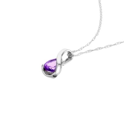 Unbranded 9ct white gold and amethyst pendant