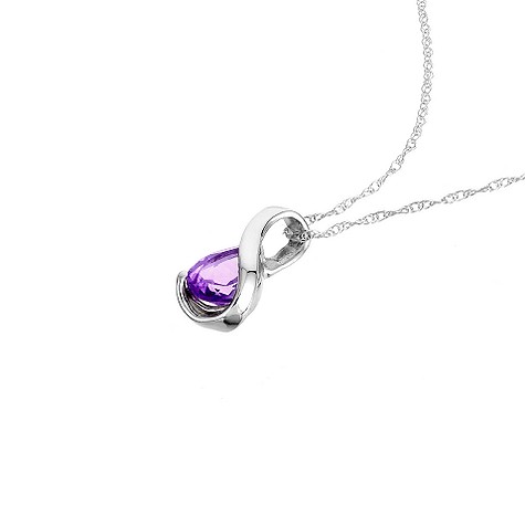 9ct white gold and amethyst pendant