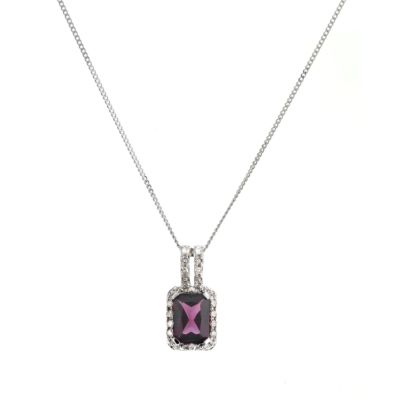 9ct white gold brazilian garnet pendant necklace - Product number 6168442