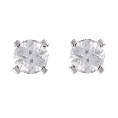 18ct white gold half carat solitaire stud earrings - Product number 6172989
