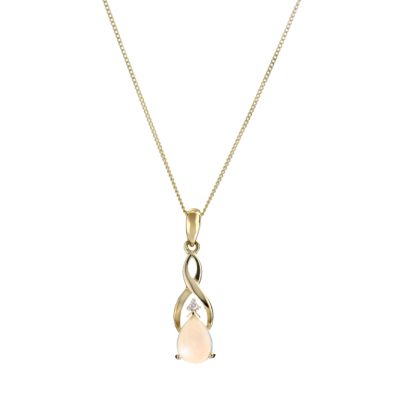9ct diamond & opal pendant with twist - Product number 6173063