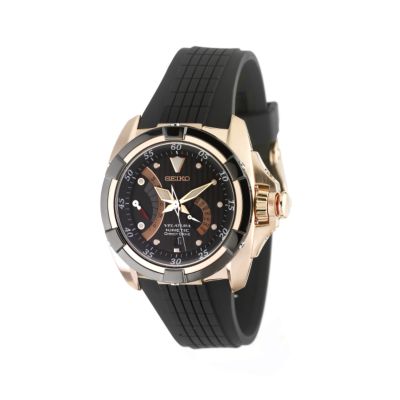 Seiko Velatura mens black rubber strap watch