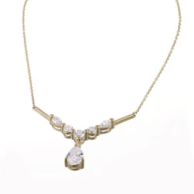 9ct Yellow Gold Cubic Zirconia Pear Pendant - Product number 6175708