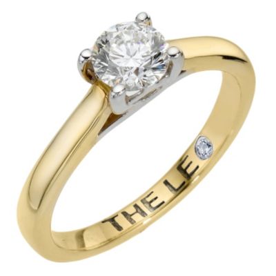 Leo 18ct yellow gold 66pt certified diamond ring