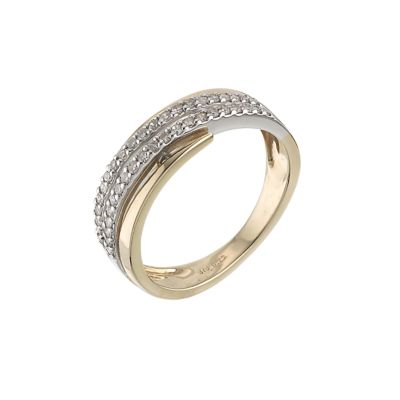 9ct gold two colour 0.25 carat diamond set ring - Product number 6176909