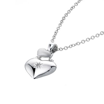 Hot Diamonds Hot Diamond Sterling Silver Moonstruck Double Heart Pendant