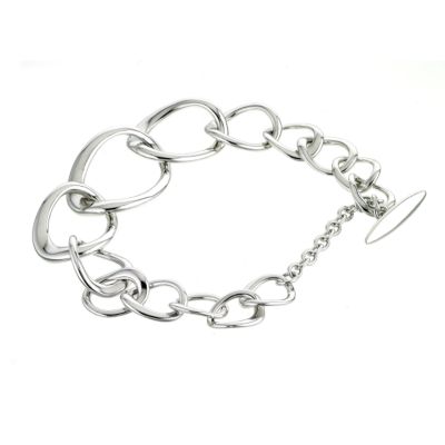 Graduated Oval Silver Bracelet