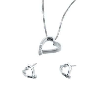 Hot Diamonds Heart Silver Pendant and Earring Set at H. Samuel