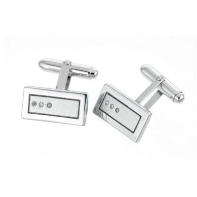 Hot Diamonds Matt and Polished Silver Cufflinks