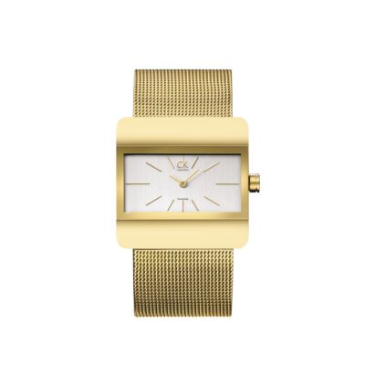 cK ladies' gold-plated Impact bracelet watch at Ernest Jones