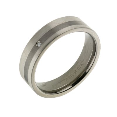 Titanium & Silver Diamond Ring - Product number 6190898
