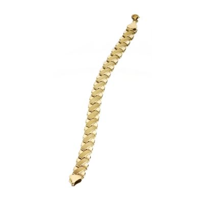 9ct Yellow Gold Matt Polished Cross 7.25" Bracelet - Product number 6191428