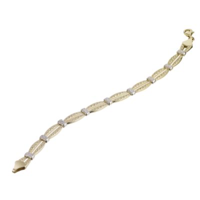 9ct Yellow & White Gold Patterned Bracelet