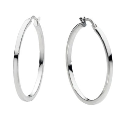 9ct white gold hoop earrings - Product number 6191819
