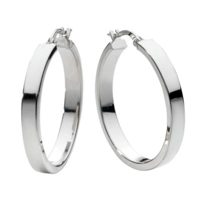 9ct white gold hoop earrings - Product number 6191835