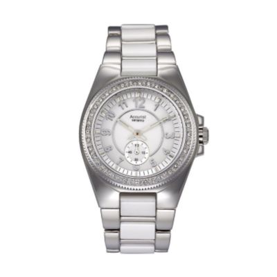 Accurist ladies' stainless steel bracelet watch ceramic face - Product number 6192440