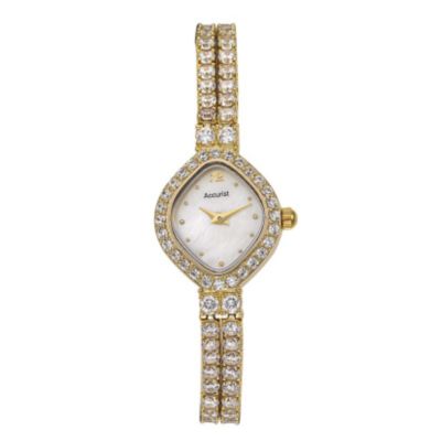 Accurist ladies' gold-plated stone set watch - Product number 6192742