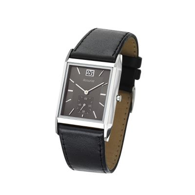 Accurist men's black leather strap watch - Product number 6193838