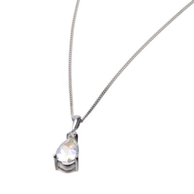9ct White Gold Mystic Topaz And Cubic Zirconia Pear Pendant - Product number 6202675
