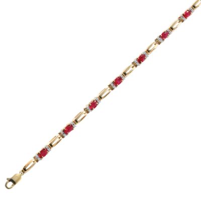 9ct gold ruby and diamond bracelet - Product number 6208827