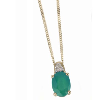 9ct yellow gold emerald pendant - Product number 6209564