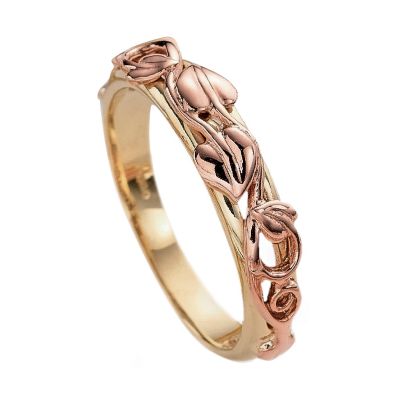 Clogau Gold Ivy Leaf 9ct yellow and rose gold ring - size M - Product number 6211089