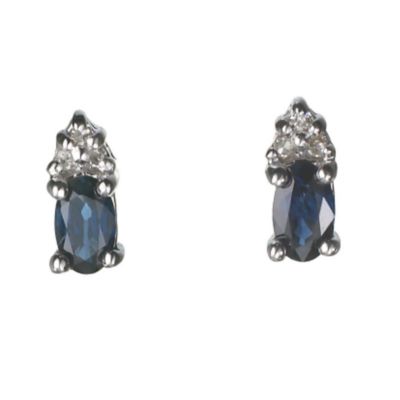 9ct white gold sapphire and diamond stud earrings - Product number 6215211