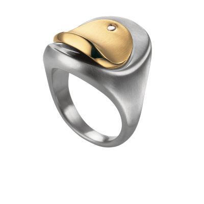 Breil Eclipsis steel and gold-plated ring - large - Product number 6225314