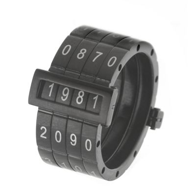 Swatch Black Combination Code Ring -Size N