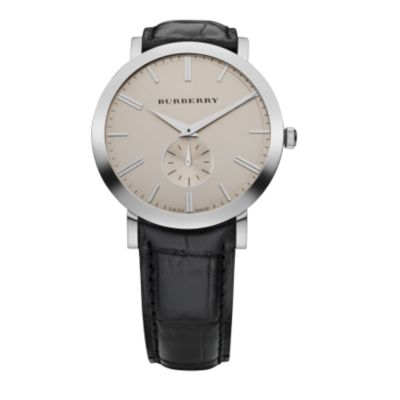 Burberry men's black leather strap watch - Product number 6235891