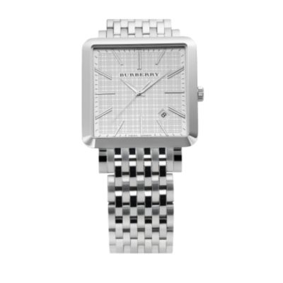 Burberry men's square dial stainless steel bracelet watch - Product number 6235913