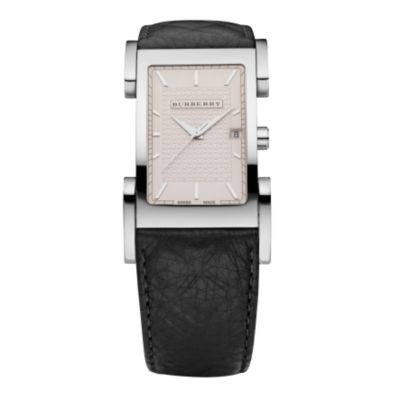 Burberry men's black leather strap watch - Product number 6238254