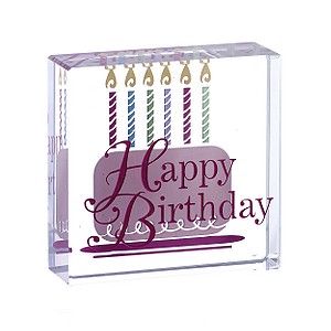 Clear Intentions Crystal Collectible - Happy Birthday