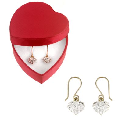 9ct Yellow Gold Heart Drop Earrings