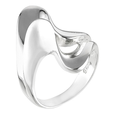 sterling silver wave ring - large