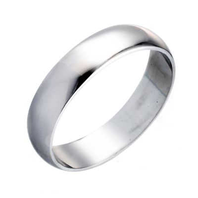 Platinum D shape extra heavy weight 5mm ring