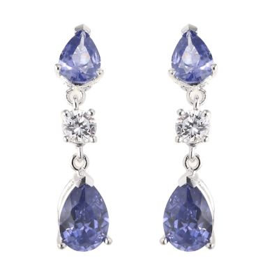 sterling silver blue cubic zirconia earrings