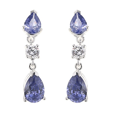 sterling silver blue cubic zirconia earrings