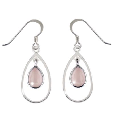 Sterling silver pink glass earrings - Product number 6261825
