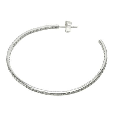 Sterling silver cubic zirconia set 45mm hoop