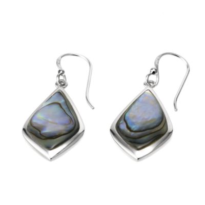 Sterling silver abalone drop earrings - Product number 6261914