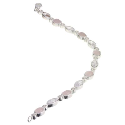 Sterling silver pink crystal cubic zirconia necklace - Product number 6262007
