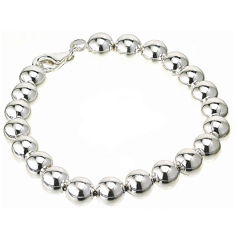 sterling silver large ball link bracelet
